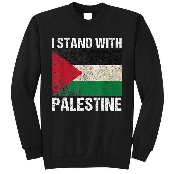 Support I Stand With Palestine Free Palestine Flag Arabic Sweatshirt