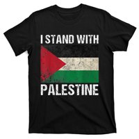 Support I Stand With Palestine Free Palestine Flag Arabic T-Shirt