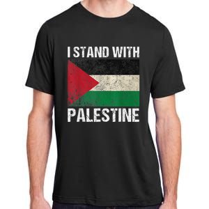 Support I Stand With Palestine Free Palestine Flag Arabic Adult ChromaSoft Performance T-Shirt