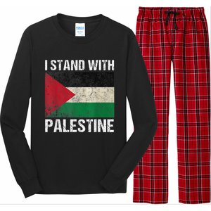 Support I Stand With Palestine Free Palestine Flag Arabic Long Sleeve Pajama Set