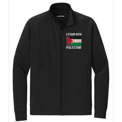 Support I Stand With Palestine Free Palestine Flag Arabic Stretch Full-Zip Cadet Jacket