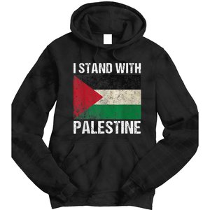 Support I Stand With Palestine Free Palestine Flag Arabic Tie Dye Hoodie