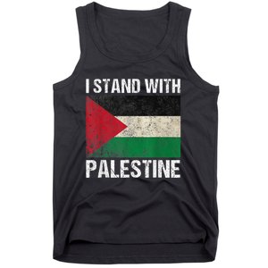 Support I Stand With Palestine Free Palestine Flag Arabic Tank Top