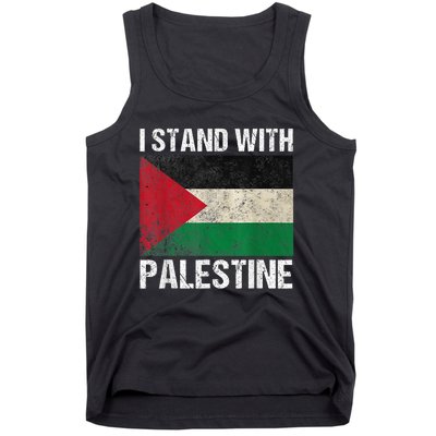 Support I Stand With Palestine Free Palestine Flag Arabic Tank Top