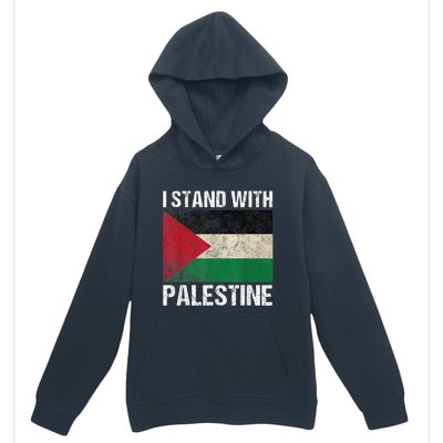 Support I Stand With Palestine Free Palestine Flag Arabic Urban Pullover Hoodie