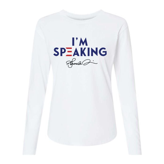 Signature IM Speaking Kamala Harris Womens Cotton Relaxed Long Sleeve T-Shirt