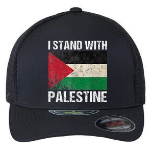 Support I Stand With Palestine Free Palestine Flag Arabic Flexfit Unipanel Trucker Cap