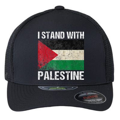 Support I Stand With Palestine Free Palestine Flag Arabic Flexfit Unipanel Trucker Cap