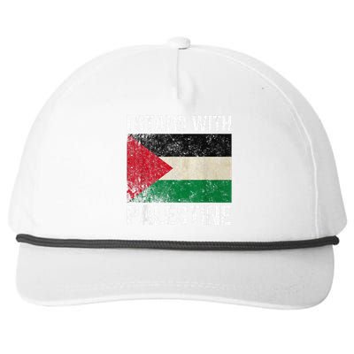 Support I Stand With Palestine Free Palestine Flag Arabic Snapback Five-Panel Rope Hat