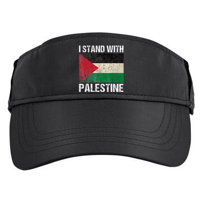 Support I Stand With Palestine Free Palestine Flag Arabic Adult Drive Performance Visor