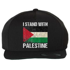 Support I Stand With Palestine Free Palestine Flag Arabic Wool Snapback Cap