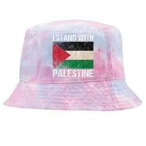 Support I Stand With Palestine Free Palestine Flag Arabic Tie-Dyed Bucket Hat