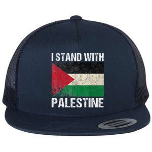 Support I Stand With Palestine Free Palestine Flag Arabic Flat Bill Trucker Hat