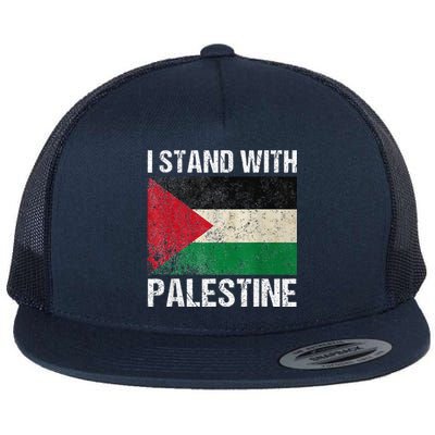 Support I Stand With Palestine Free Palestine Flag Arabic Flat Bill Trucker Hat