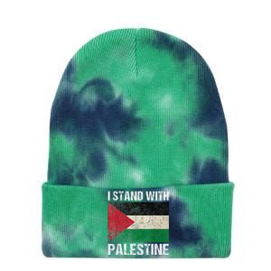 Support I Stand With Palestine Free Palestine Flag Arabic Tie Dye 12in Knit Beanie