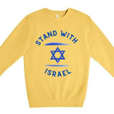 Support I Stand With Israel Jewish Heritage Israeli Flag Premium Crewneck Sweatshirt