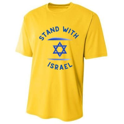 Support I Stand With Israel Jewish Heritage Israeli Flag Performance Sprint T-Shirt