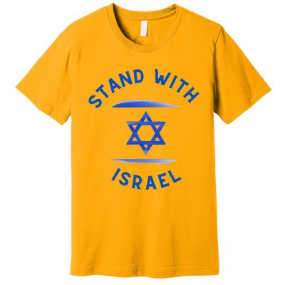 Support I Stand With Israel Jewish Heritage Israeli Flag Premium T-Shirt