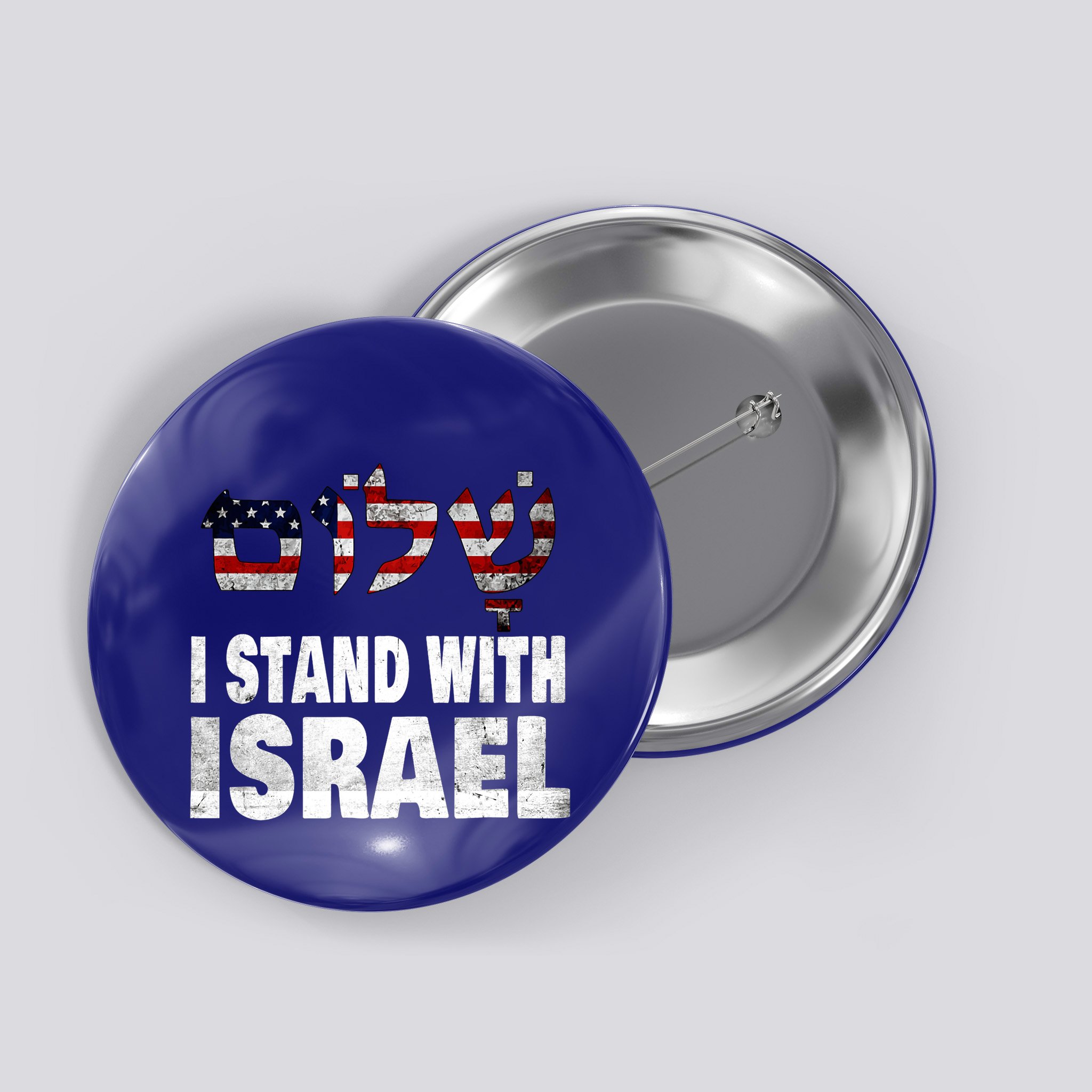 Shalom I Stand With Israel Button