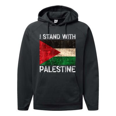 Support I Stand With Palestine Free Palestine Flag Arabic Performance Fleece Hoodie