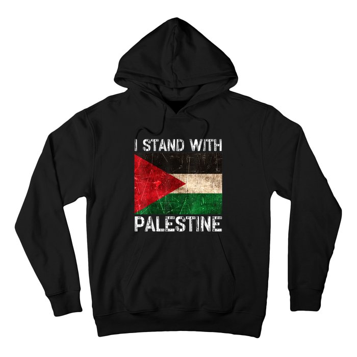 Support I Stand With Palestine Free Palestine Flag Arabic Hoodie