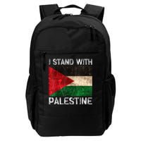 Support I Stand With Palestine Free Palestine Flag Arabic Daily Commute Backpack