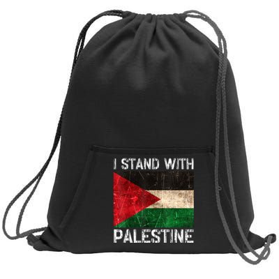 Support I Stand With Palestine Free Palestine Flag Arabic Sweatshirt Cinch Pack Bag