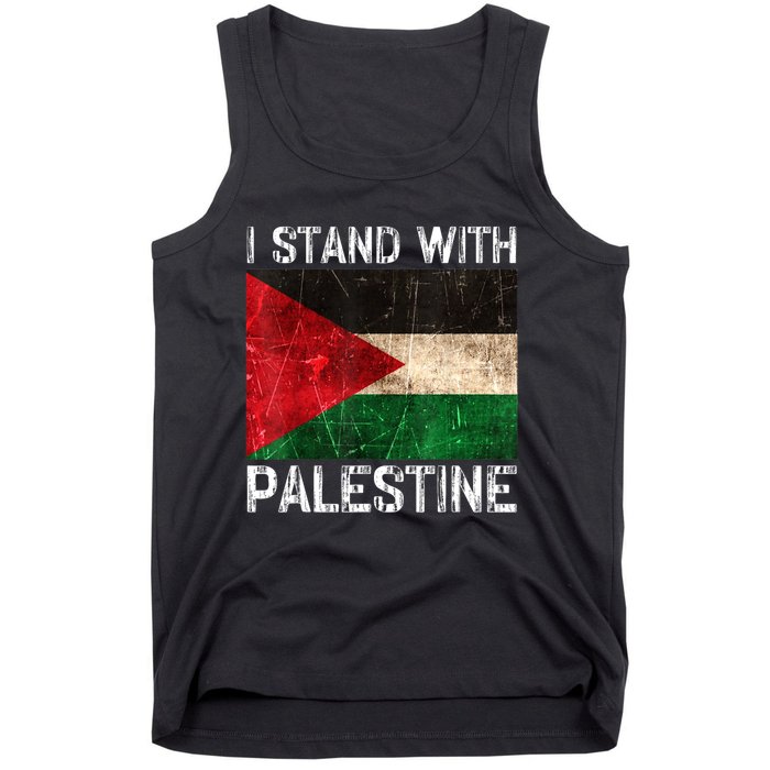 Support I Stand With Palestine Free Palestine Flag Arabic Tank Top