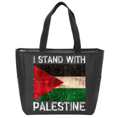 Support I Stand With Palestine Free Palestine Flag Arabic Zip Tote Bag