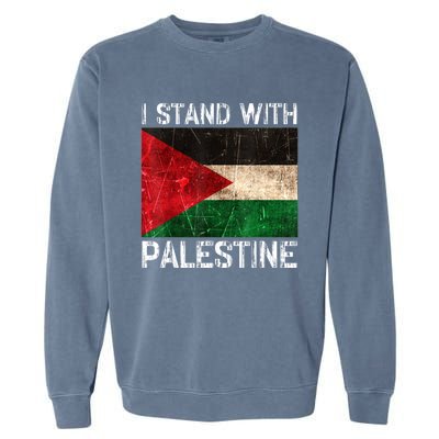 Support I Stand With Palestine Free Palestine Flag Arabic Garment-Dyed Sweatshirt