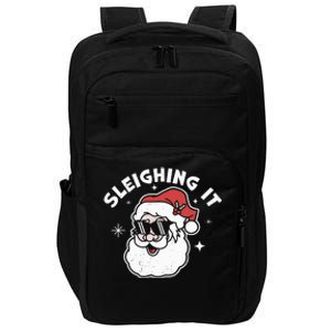 Sleighing It Santa Claus Funny Christmas Santa's Sleigh Xmas Impact Tech Backpack