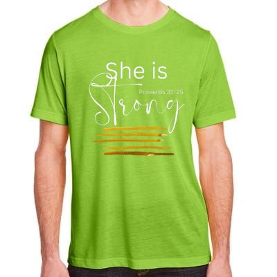 She is Strong Proverbs 3125, Christian Faith  Adult ChromaSoft Performance T-Shirt