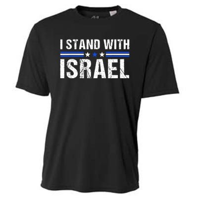 Support I Stand With Israel Jewish Heritage Israeli Flag Cooling Performance Crew T-Shirt