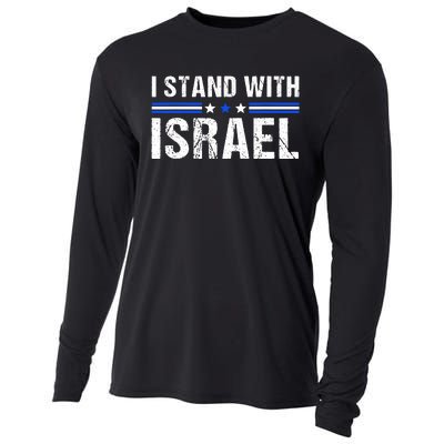 Support I Stand With Israel Jewish Heritage Israeli Flag Cooling Performance Long Sleeve Crew