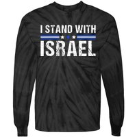 Support I Stand With Israel Jewish Heritage Israeli Flag Tie-Dye Long Sleeve Shirt