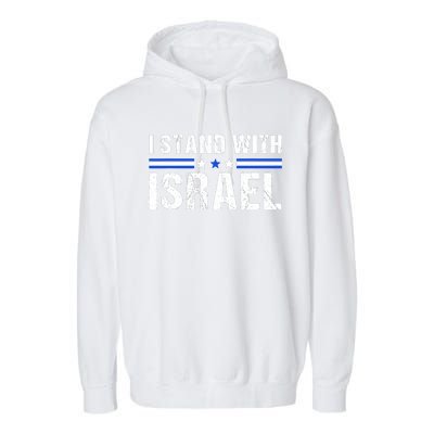 Support I Stand With Israel Jewish Heritage Israeli Flag Garment-Dyed Fleece Hoodie