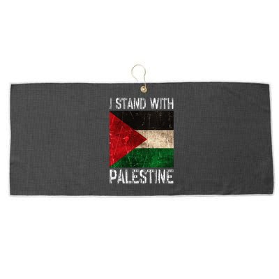 Support I Stand With Palestine Free Palestine Flag Arabic Large Microfiber Waffle Golf Towel