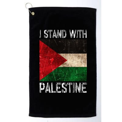 Support I Stand With Palestine Free Palestine Flag Arabic Platinum Collection Golf Towel