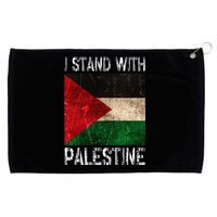 Support I Stand With Palestine Free Palestine Flag Arabic Grommeted Golf Towel