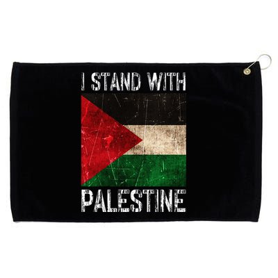 Support I Stand With Palestine Free Palestine Flag Arabic Grommeted Golf Towel