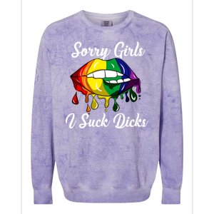 Sorry I Suck Dicks Like In Gay Bananas Lgbt Csd Gift Colorblast Crewneck Sweatshirt