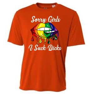 Sorry I Suck Dicks Like In Gay Bananas Lgbt Csd Gift Cooling Performance Crew T-Shirt