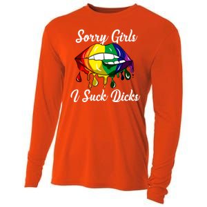 Sorry I Suck Dicks Like In Gay Bananas Lgbt Csd Gift Cooling Performance Long Sleeve Crew