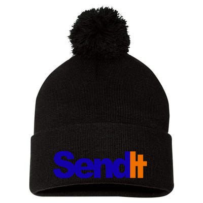 Sent It Spoof Parody Logo Pom Pom 12in Knit Beanie