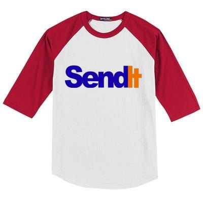 Sent It Spoof Parody Logo Kids Colorblock Raglan Jersey