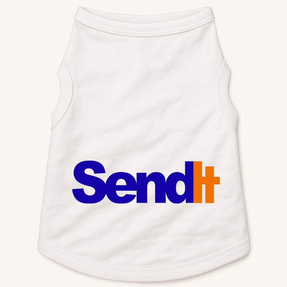 Sent It Spoof Parody Logo Doggie Tank