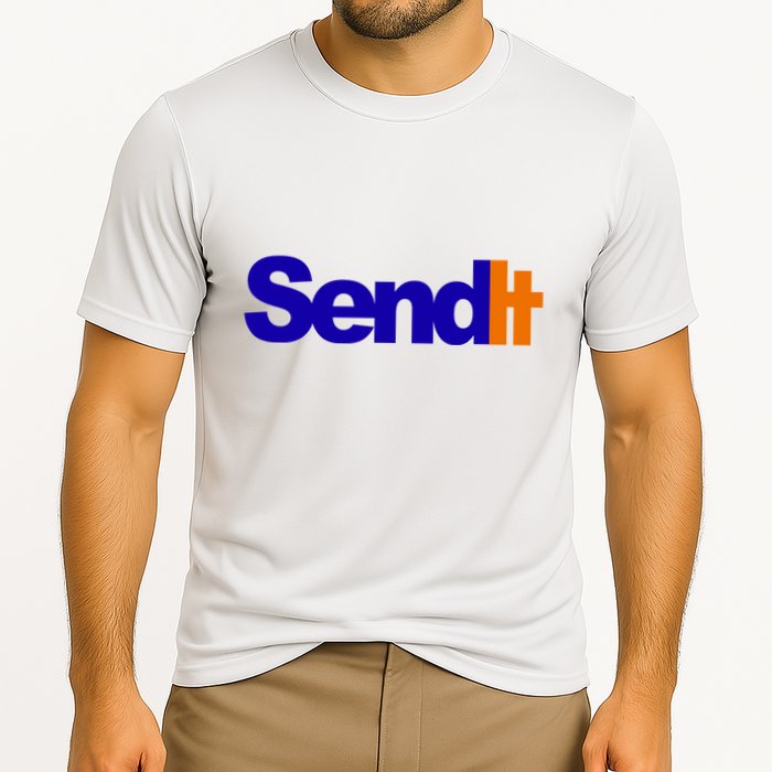 Sent It Spoof Parody Logo Cooling Performance Crew T-Shirt