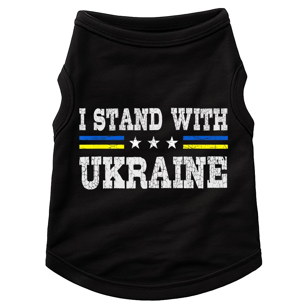 Support I Stand With Ukraine American Ukrainian Flag Gift Doggie Tank