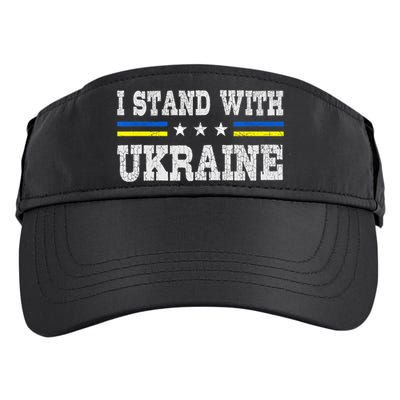 Support I Stand With Ukraine American Ukrainian Flag Gift Adult Drive Performance Visor