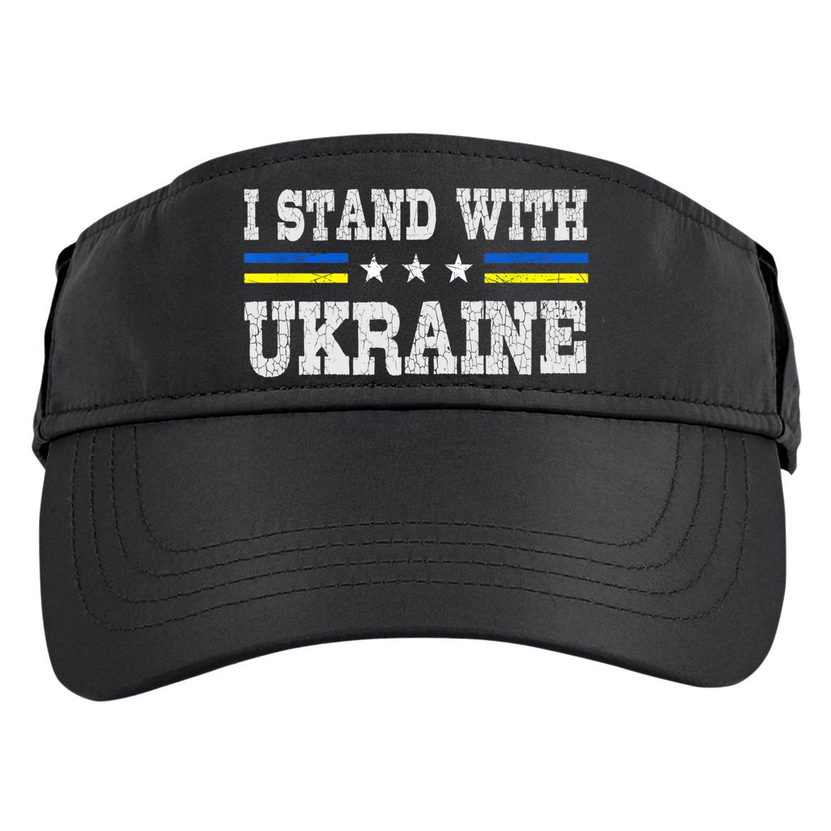 Support I Stand With Ukraine American Ukrainian Flag Gift Adult Drive Performance Visor